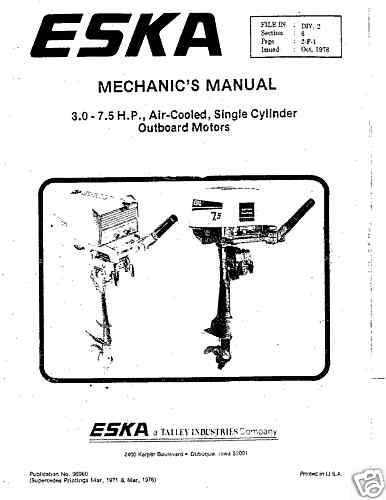 Eska sears and more 104 page mechanics service 3 - 7.5hp repair manual cd