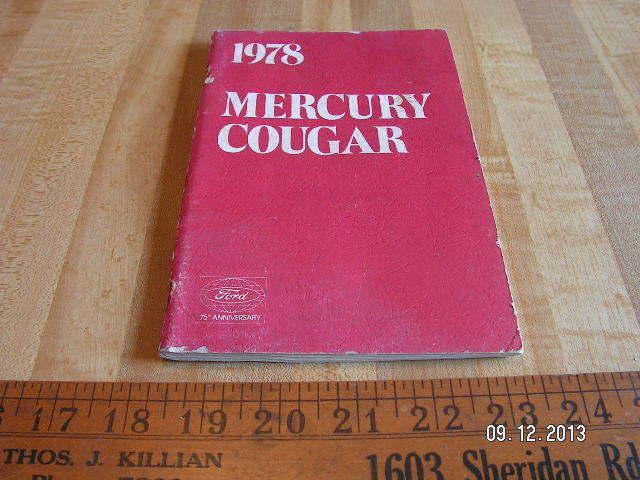 1978 mercury cougar original owner's / owners manual