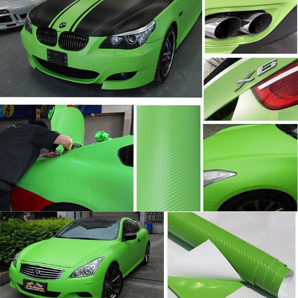 3d multipurpose carbon fiber car stickers - car hood preferred green