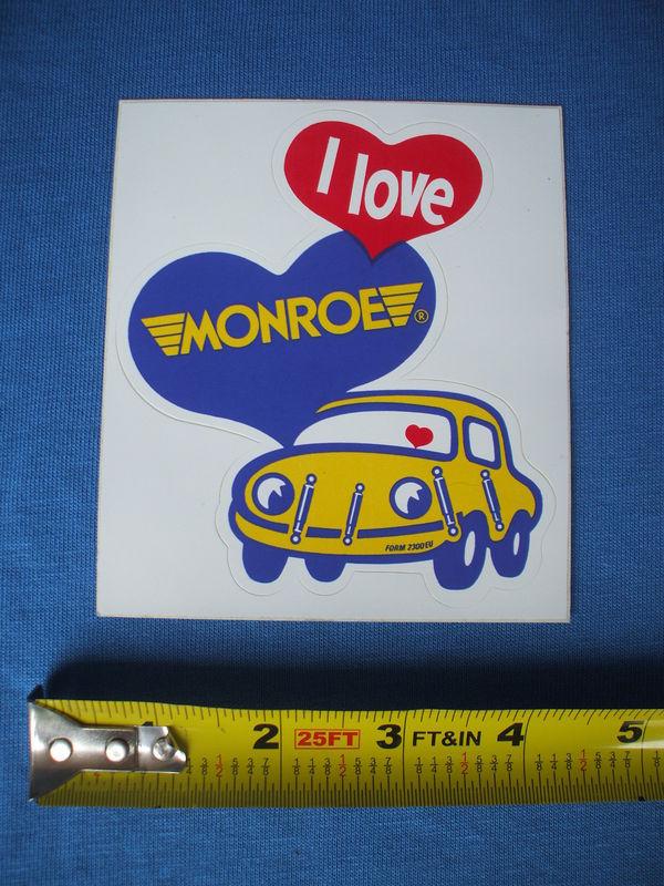 rare vintage  i love my monroe shock absorbers  decal sticker 