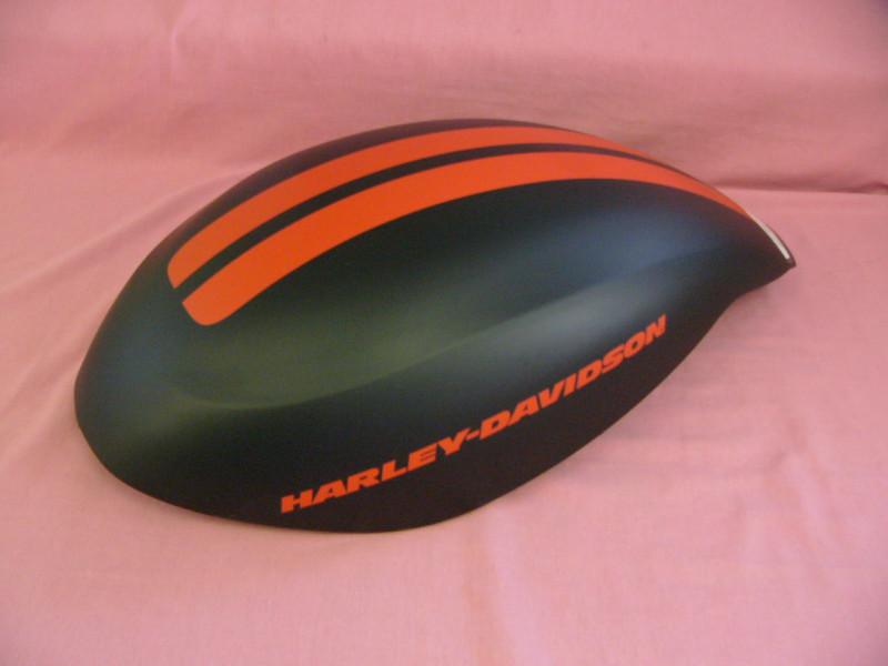 Hd v-rod denim black air box cover with orange stripes vrscdx vrscaw 