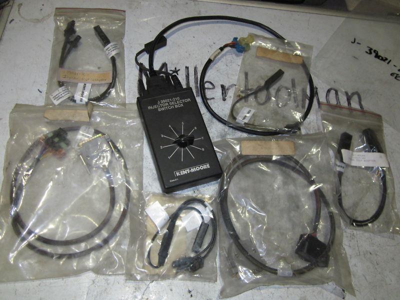 Kent moore tool j-39021-210 injector test box w/ adapters -70 -454 & more  (a11)