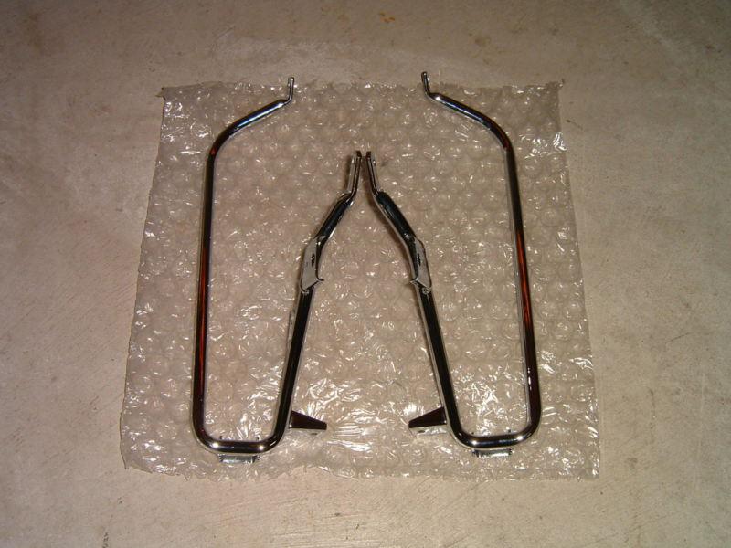 Harley chrome saddle bag supports