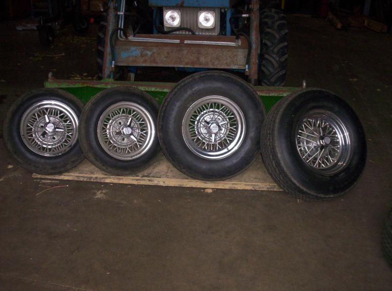 70's tru spoke rim and firestone tire set from my show car,rod, low reserve