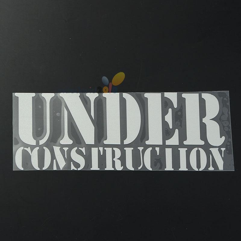 Under construction style jdm car truck window decal vinyl sticker white
