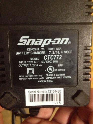 Snap On Tools 7.2 Volt Lithium Ion Battery Ctb6172 And Battery Charger Ctc772, US $0.99, image 2