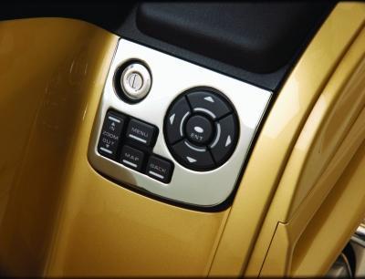 Chrome steel navi accent panel - goldwing gl1800 1800 gold wing '01-'12