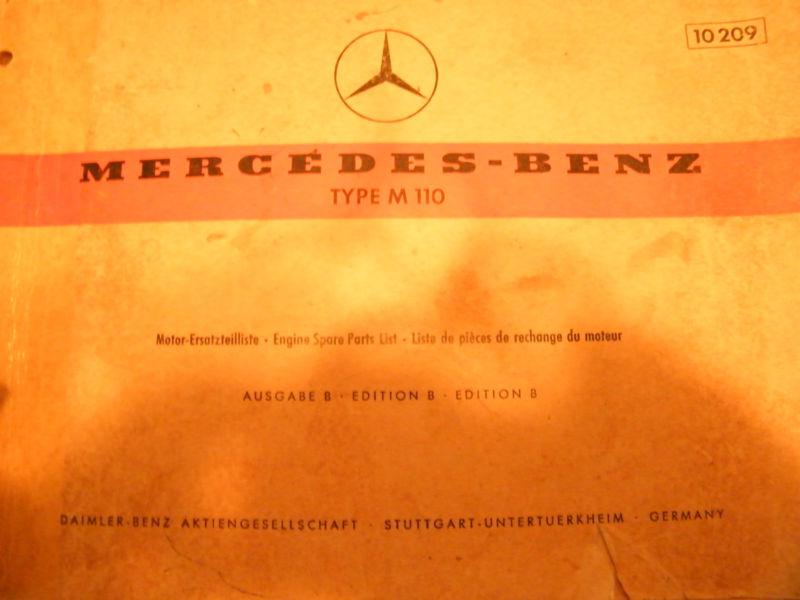 Mercedes benz type m110 engine spare parts list