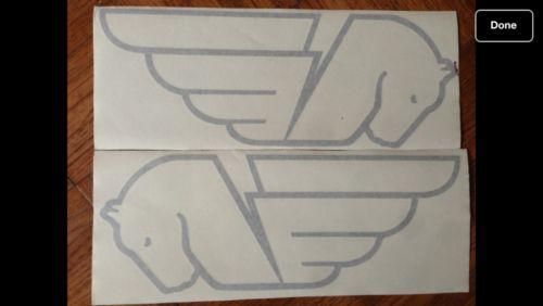 Buell pegasus vinyl decals. set of two. silver