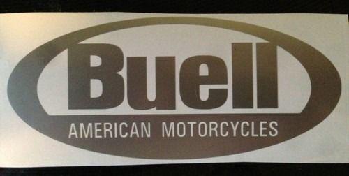 Buell oval decals. silver. set of two.