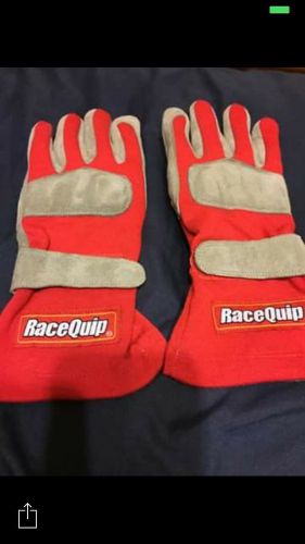Racequip single layer sfi 3.3/1 driving racing gloves red medium