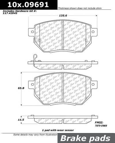 Centric 106.09691 brake pad or shoe, front