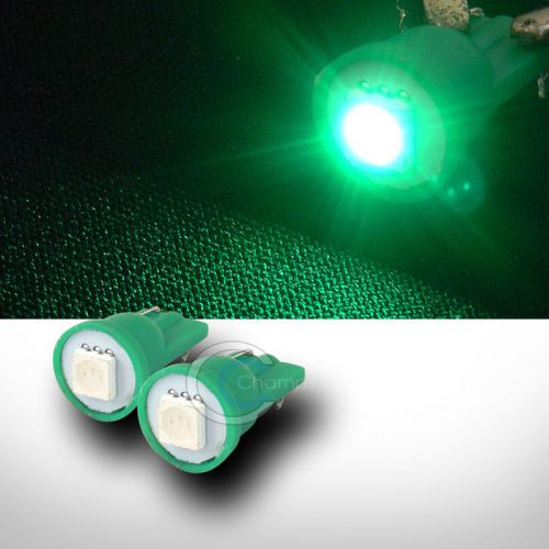 2x green t10 wedge 5050 1 count smd led light bulb lamp parking/turn signal/tail
