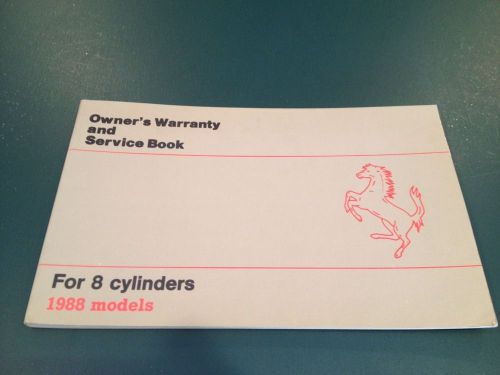 Ferrari 328, mondial 3.2 owners warranty and service book nos 1988