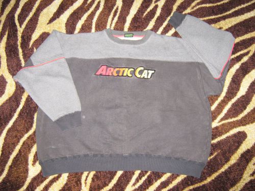 Arctic cat arcticwear sweatshirt l gray red orange yellow embroidered patch euc