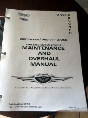 Continental aircraft engine permold series maintenace &amp; overhaul manual io-550