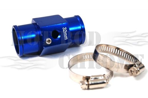 Water temp gauge sensor adapter universal 1-1/4&#039;&#039; (32mm) aluminum blue