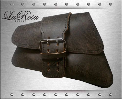 2004-2016 larosa rustic black leather big strap harley sportster left saddle bag