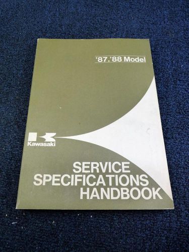 Kawasaki 1987-1988 motorcycle service specifications handbook (pt184)