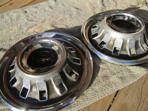 1967 chevrolet impala hubcap pair (2) 14" used garage mancave ss or coupe