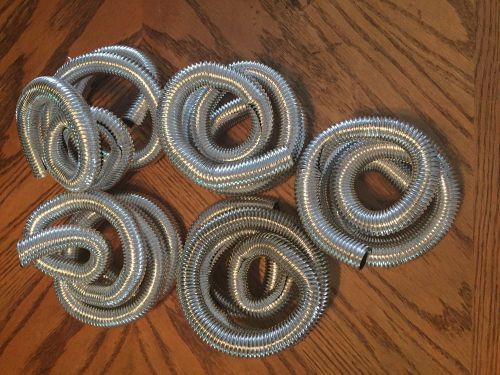 Chrome convoluted tubing wire loom 5 piece 3/4 inch 20 ft