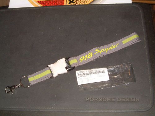 Porsche design nos 918 spyder grey short key/id lanyard w/metal quick release.