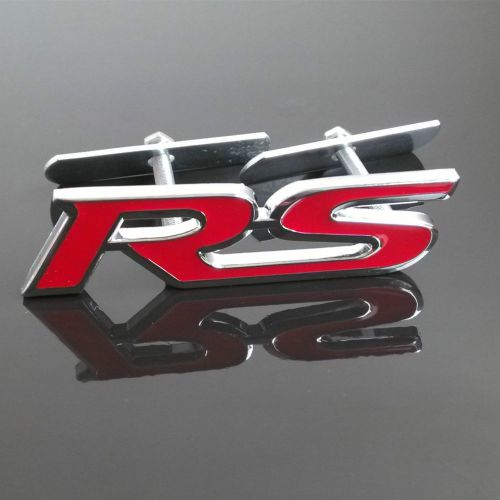 Buy Red Metal Emblem Alloy Car 3D RS Logo Front Grill Grille Badge For