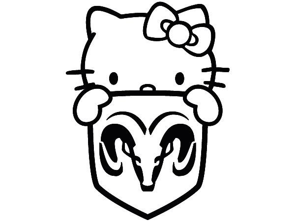 Hello kitty dodge decal hello kitty dodge car window sticker dodge decal sticker