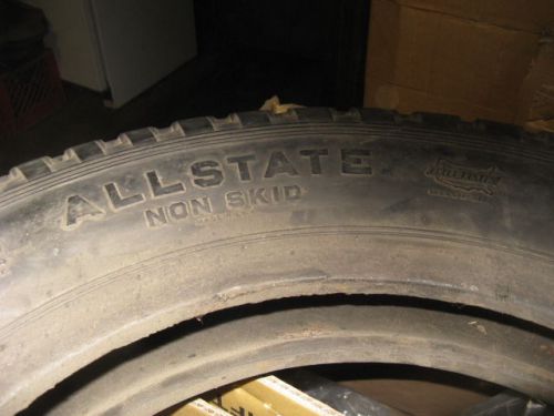 Allstate non-skid 600-17 vintage tire for static display only; x-pattern tread