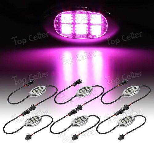 Pink motorcycle led strip lighting kit led lights kit w 6pod on-off switch new