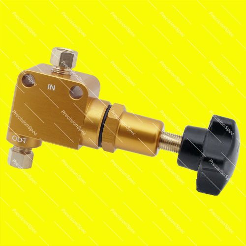 Adjustable brake proportioning bias valve with 1/8" npt &amp; 3/8" - 24 adapter gold