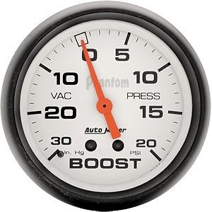 Auto meter 5801 phantom series gauge 2-5/8&#034; boost/vacuum mechanical