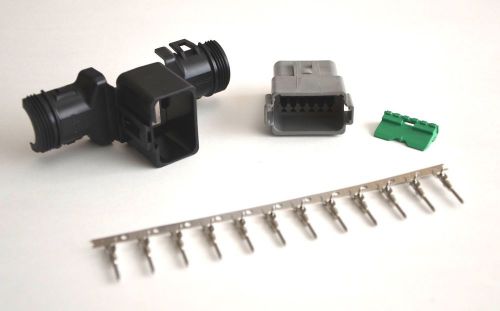 Deutsch dt 12-pin genuine male connector kit 14-16awg pins (straight backshell)