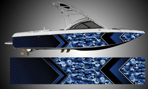 Urban camo arrow boat wrap - blue * camouflage customized for your boat