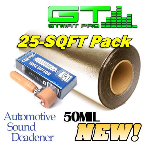 New 25sqft gtmat pro 50mil automotive sound deadener w/ genuine dynamat roller