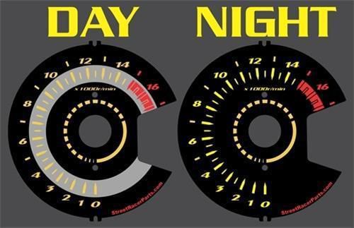 Suzuki gsxr 750 2008 2009 yellow &amp; black face glow gauge 08 09 custom gixxer