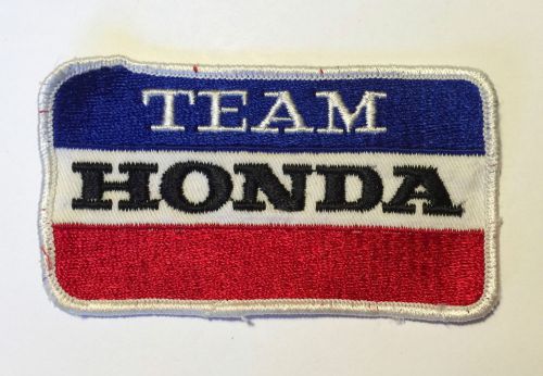 Team honda embroidered patch - blue, black &amp; red on white. 4.25&#034; x 2.375&#034;