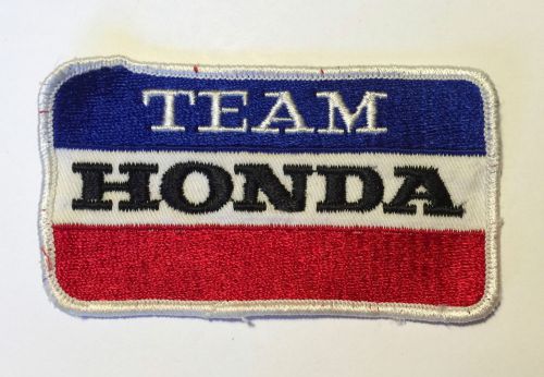 Team honda embroidered patch - blue, black &amp; red on white. 4.25" x 2.375"