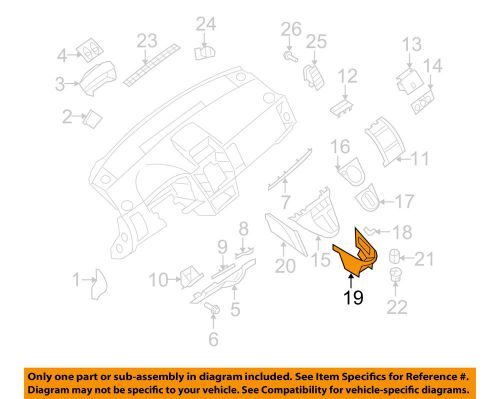 Nissan oem 10-12 sentra instrument panel-console base 68105zt50a