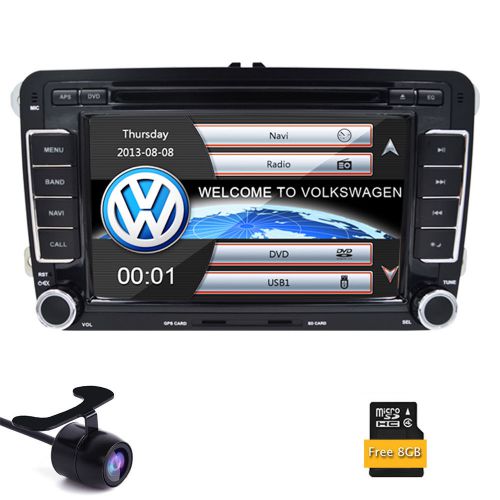 7&#034; dvd gps navigation system car video unit 2din stereo am/fm rds can-bus for vw