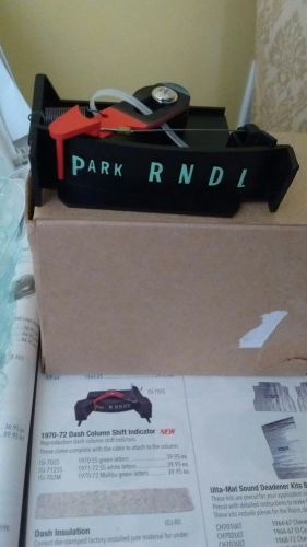 70-72 malibu / el camino non-ss column shift indicator and cable - grn lettering