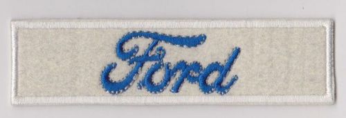 Ford oval script racing embroidered iron on hat jacket patch 1950 rat fink white