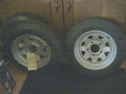 New pair of 12" trailer tires on 5 hole rims
