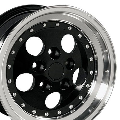 15&#034; black cherokeee wheels machined lip rims wrangler comanche fits jeep b1w