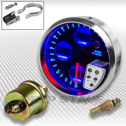 Buy 4" 4IN1 SWEEP RPM TACHOMETER+DIGITAL WATER TEMP+OIL PRESSURE+VOLT