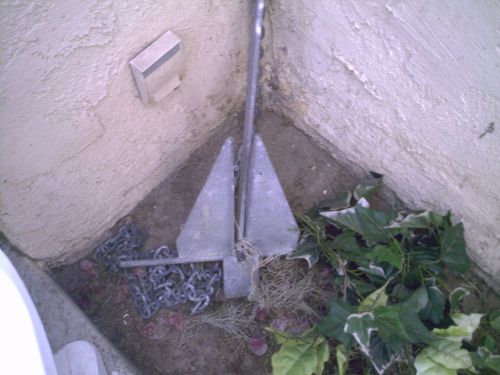 Danforth  anchor, chain and rope for boats up to 27 ft