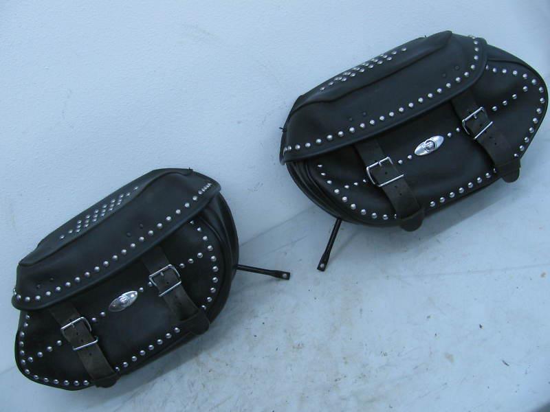 Harley-davidson leather saddlebags heritage softail classic flstc 