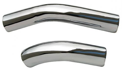 Chrome 2 piece heat shield set for ultima sportster big growl exhaust w/ clamps