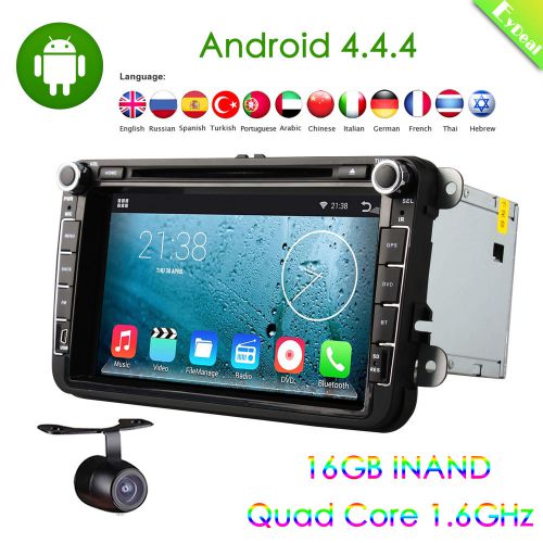 Quad core vw car gps stereo dvd player andorid 4.4 8" capacitive screen+camera