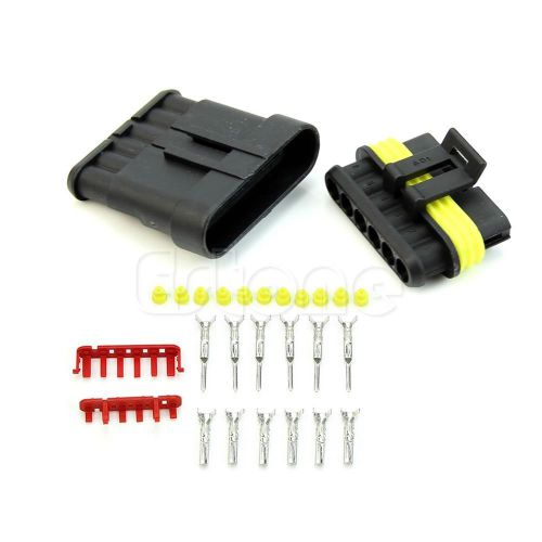 5 kits car auto sealed electrical waterproof wire connector plug 6 pin way set